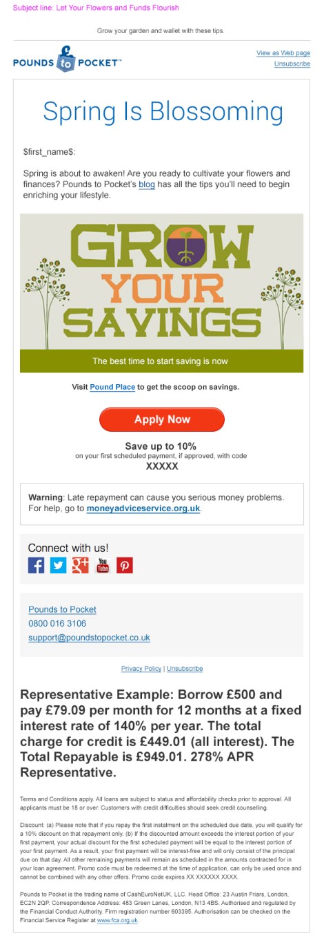 Pounds to Pocket Email